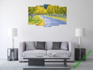 Tranh phong cảnh trang trí phòng khách mùa thu Amia 335-04
