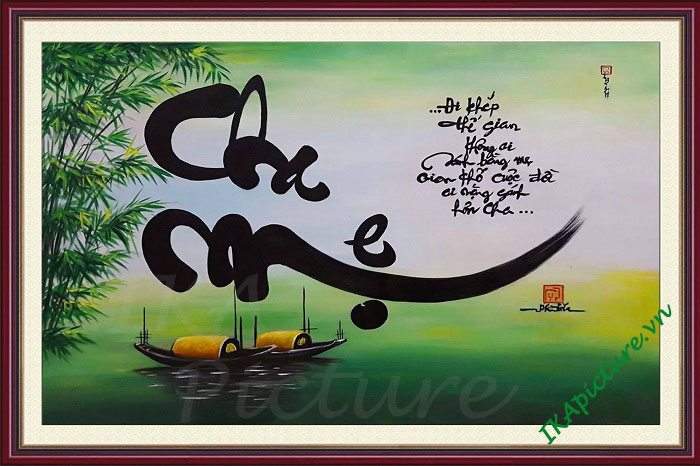 hinh anh mau chu thu phap cha me ve son dau