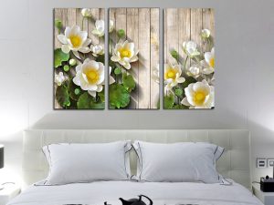 Hinh anh tranh phong thuy hoa Sen 3D treo tuong hien dai