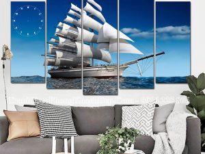 Tranh thuyền treo phòng khách đẹp nhất AmiA 330