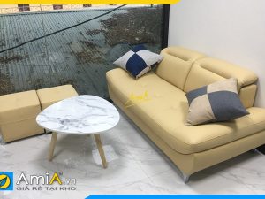 ghe sofa da vang mini mau be